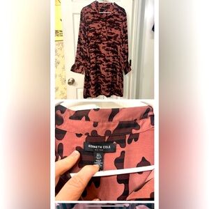Kenneth Cole Pink and Black Patterned Dress